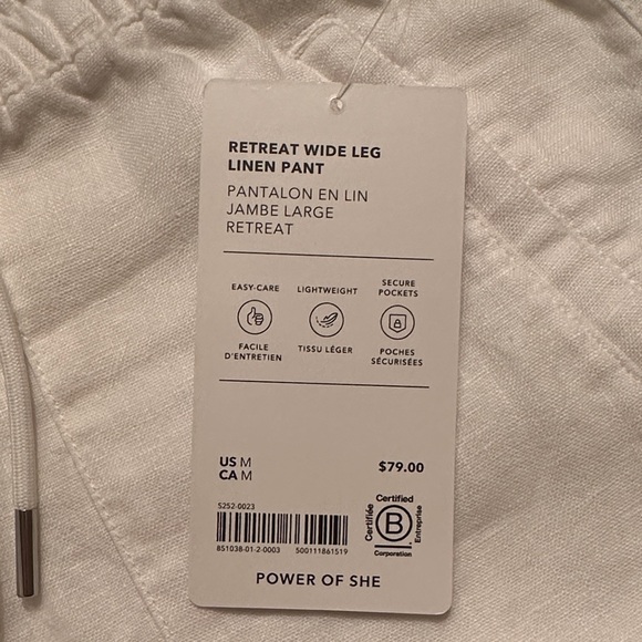 Athleta Retreat Linen High Rise Wide Leg Pant - Picture 4 of 6